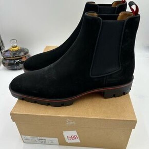 Men's Christian Louboutin alpinosol suede Chelsea boots size 45 made in Italy - Picture 3 of 13